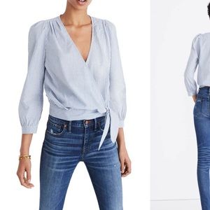 Madewell stripe wrap top BRAND NEW (small)